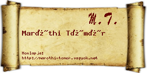 Maróthi Tömör névjegykártya